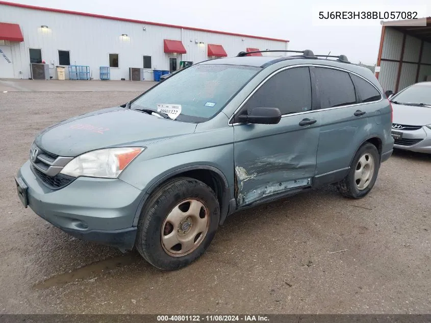 2011 Honda Cr-V Lx VIN: 5J6RE3H38BL057082 Lot: 40801122