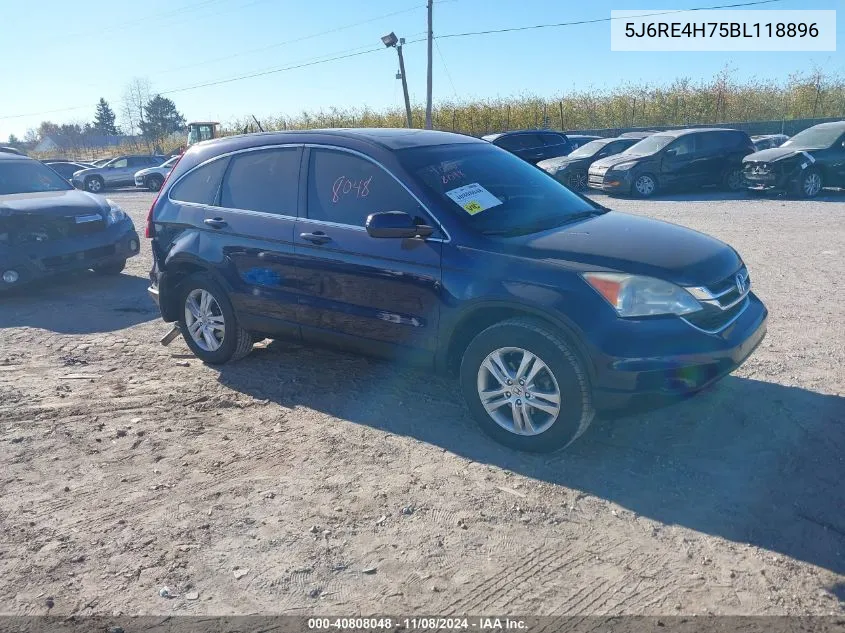 2011 Honda Cr-V Ex-L VIN: 5J6RE4H75BL118896 Lot: 40808048