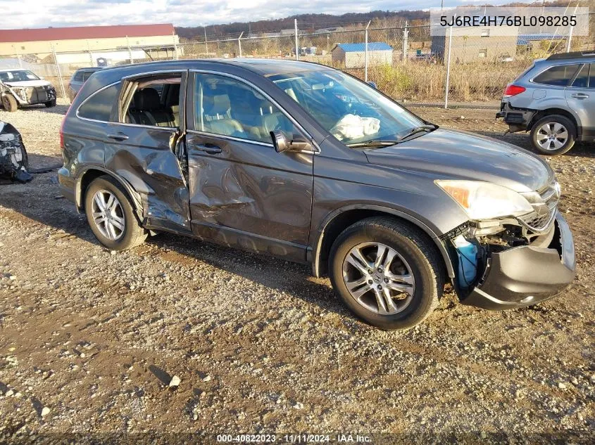 2011 Honda Cr-V Ex-L VIN: 5J6RE4H76BL098285 Lot: 40822023