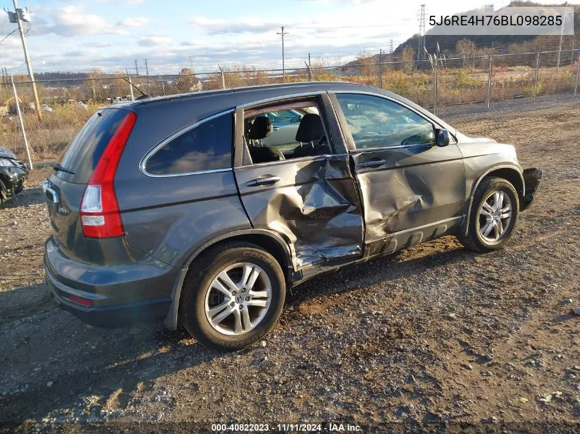 2011 Honda Cr-V Ex-L VIN: 5J6RE4H76BL098285 Lot: 40822023