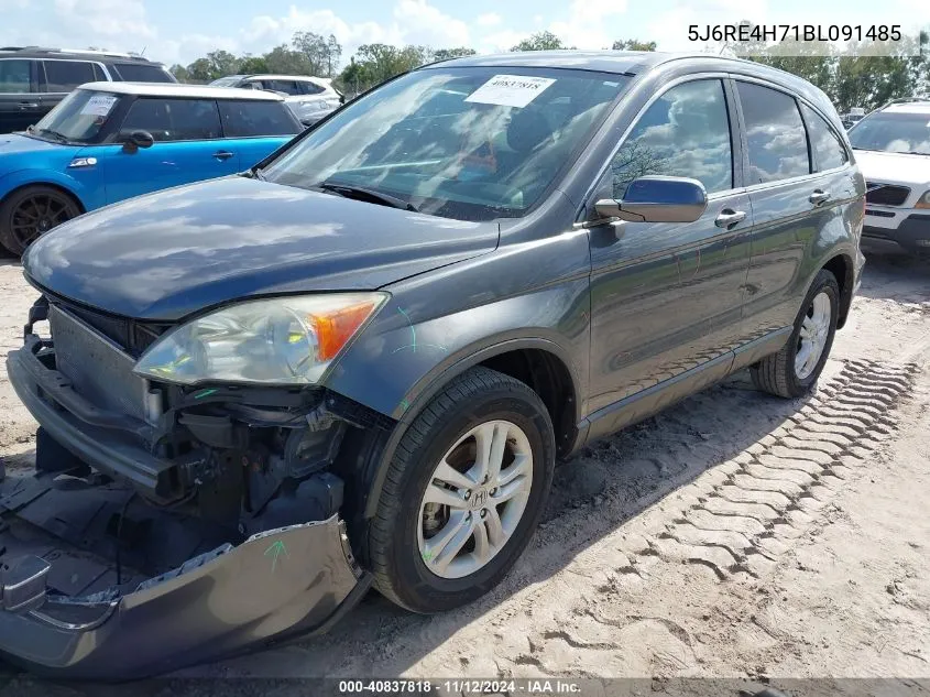 2011 Honda Cr-V Ex-L VIN: 5J6RE4H71BL091485 Lot: 40837818