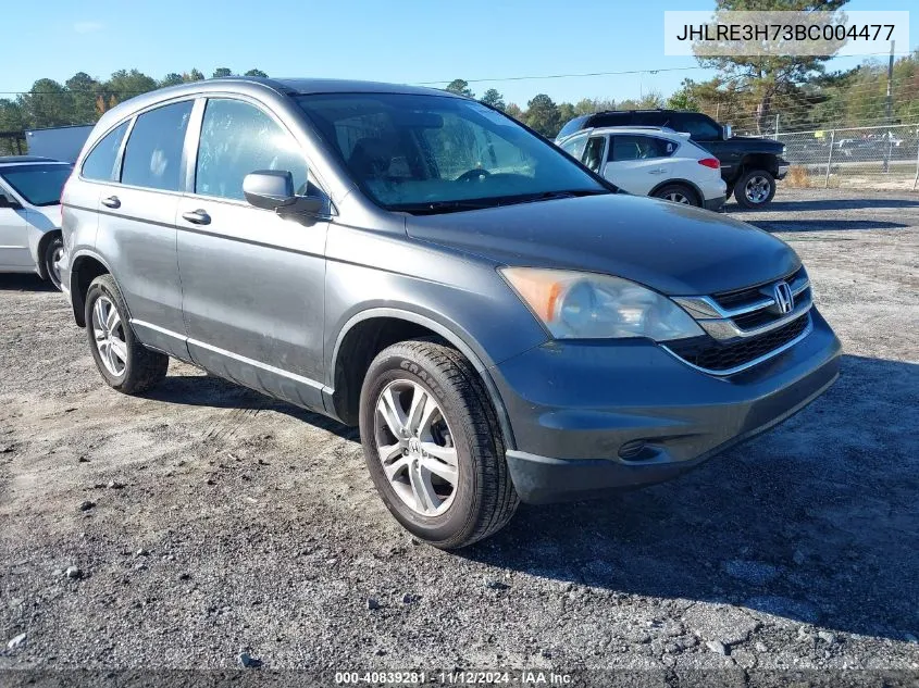 2011 Honda Cr-V Ex-L VIN: JHLRE3H73BC004477 Lot: 40839281