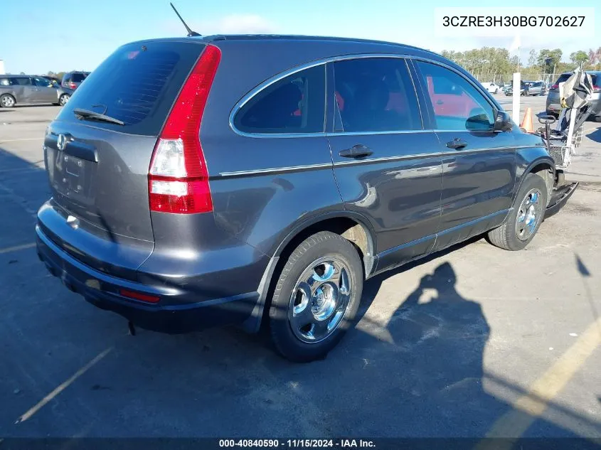 2011 Honda Cr-V Lx VIN: 3CZRE3H30BG702627 Lot: 40840590