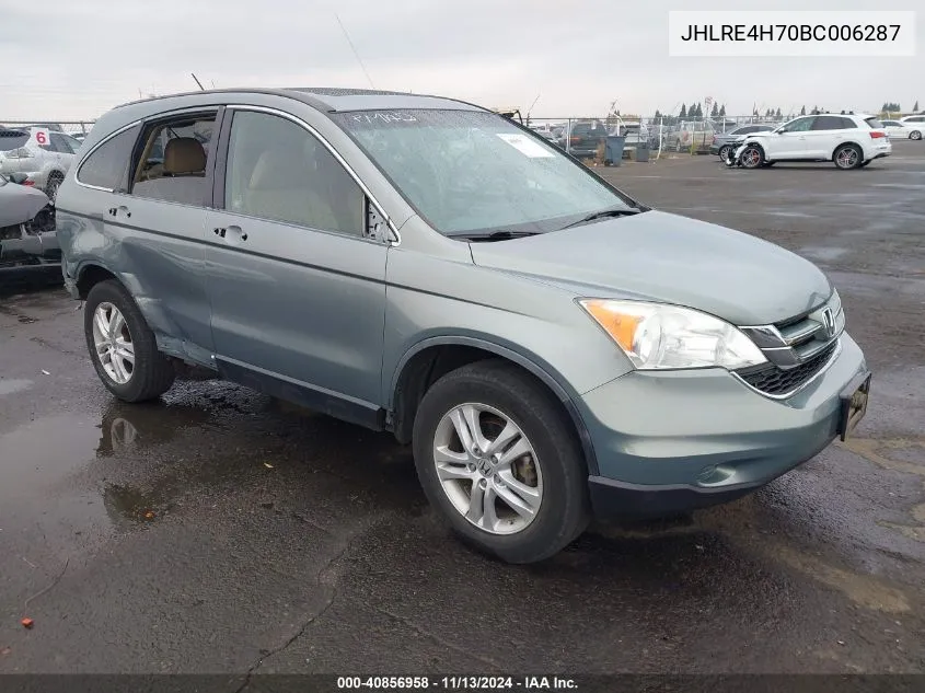 2011 Honda Cr-V Ex-L VIN: JHLRE4H70BC006287 Lot: 40856958