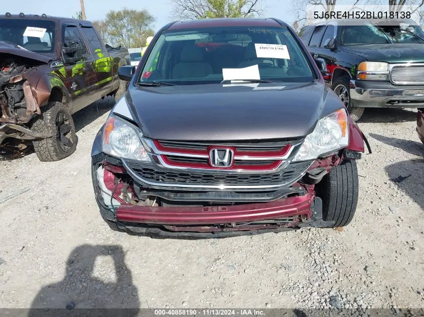 2011 Honda Cr-V Ex VIN: 5J6RE4H52BL018138 Lot: 40858190