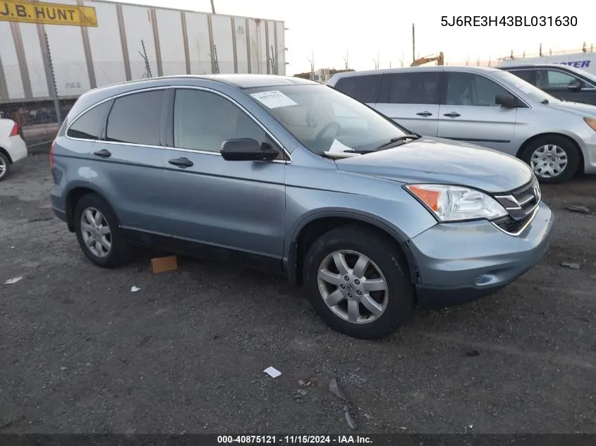 2011 Honda Cr-V Se VIN: 5J6RE3H43BL031630 Lot: 40875121