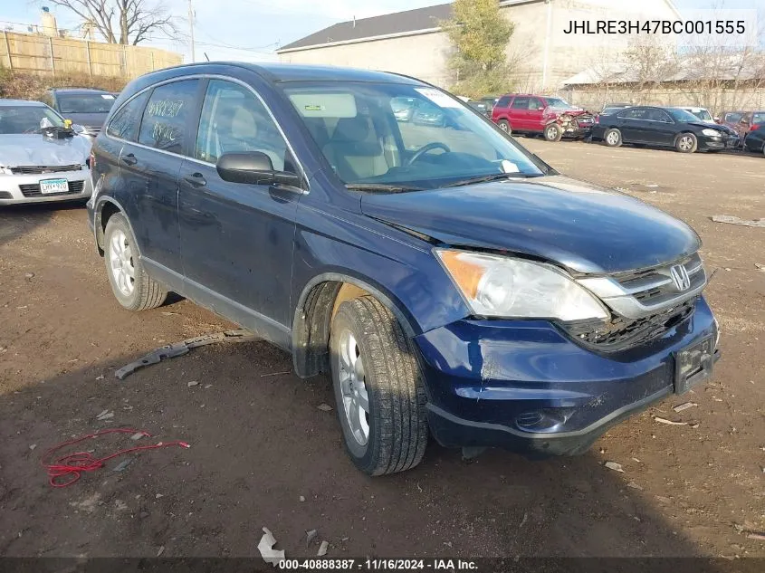 2011 Honda Cr-V Se VIN: JHLRE3H47BC001555 Lot: 40888387