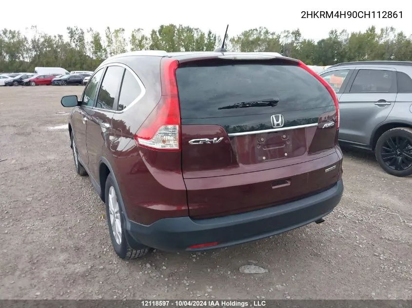 2012 Honda Cr-V Touring VIN: 2HKRM4H90CH112861 Lot: 12118597