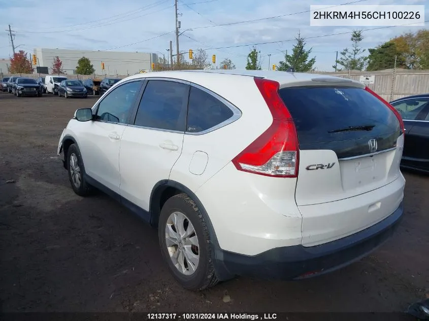 2012 Honda Cr-V VIN: 2HKRM4H56CH100226 Lot: 12137317