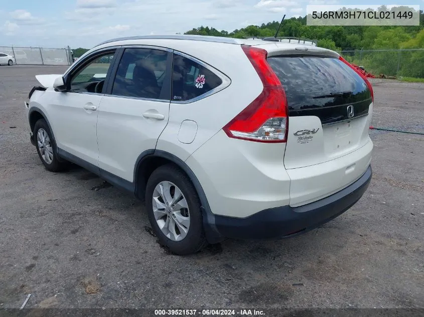 2012 Honda Cr-V Ex-L VIN: 5J6RM3H71CL021449 Lot: 39521537