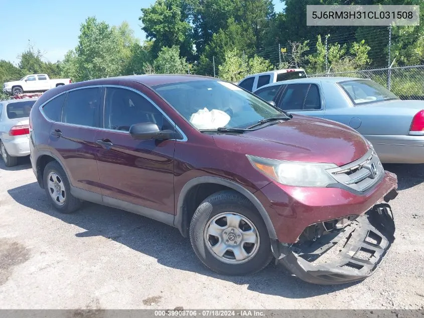 2012 Honda Cr-V Lx VIN: 5J6RM3H31CL031508 Lot: 39908706