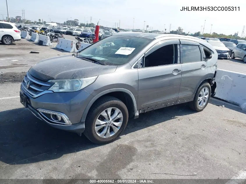 2012 Honda Cr-V Ex VIN: JHLRM3H53CC005311 Lot: 40005562