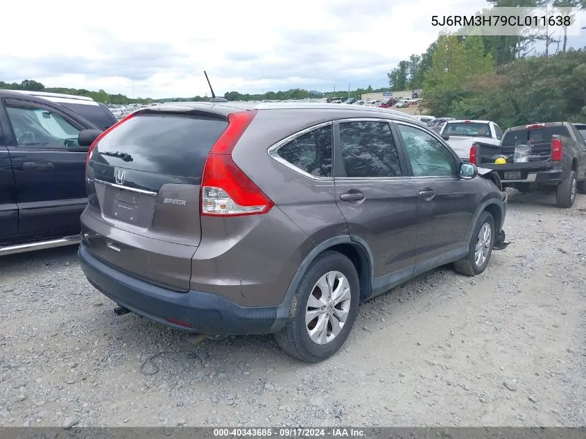 2012 Honda Cr-V Ex-L VIN: 5J6RM3H79CL011638 Lot: 40343685