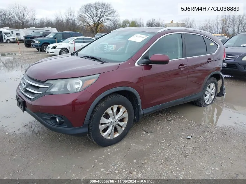 2012 Honda Cr-V Ex-L VIN: 5J6RM4H77CL038889 Lot: 40656766