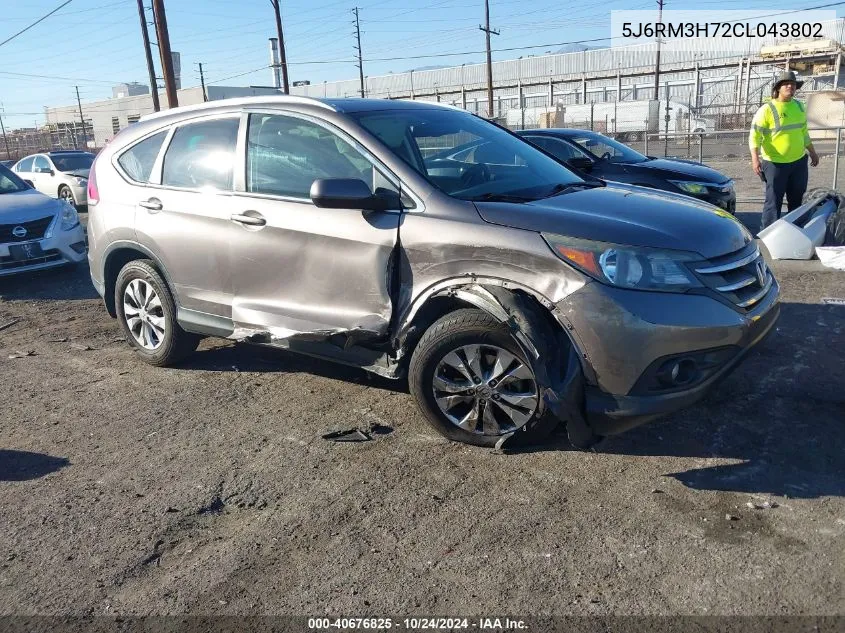 2012 Honda Cr-V Ex-L VIN: 5J6RM3H72CL043802 Lot: 40676825