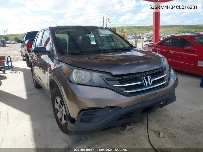 2012 Honda Cr-V Lx VIN: 5J6RM4H34CL016331 Lot: 40689957