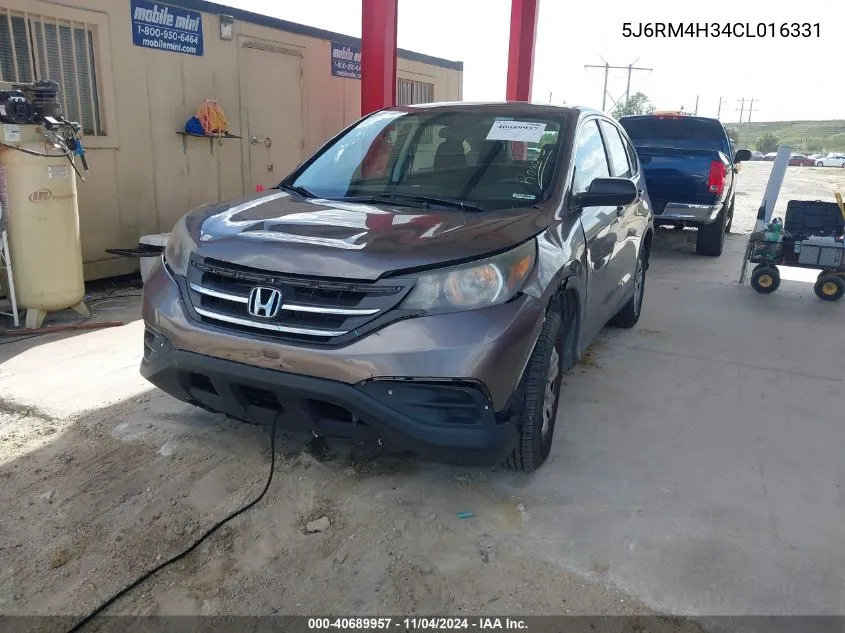 2012 Honda Cr-V Lx VIN: 5J6RM4H34CL016331 Lot: 40689957