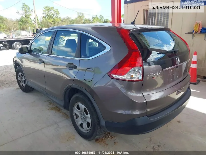 2012 Honda Cr-V Lx VIN: 5J6RM4H34CL016331 Lot: 40689957