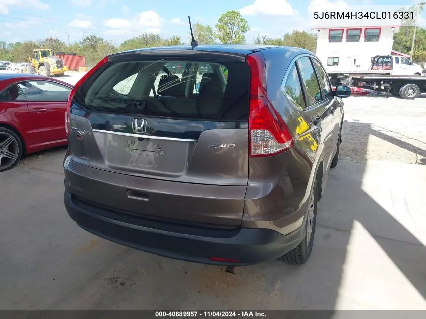 2012 Honda Cr-V Lx VIN: 5J6RM4H34CL016331 Lot: 40689957