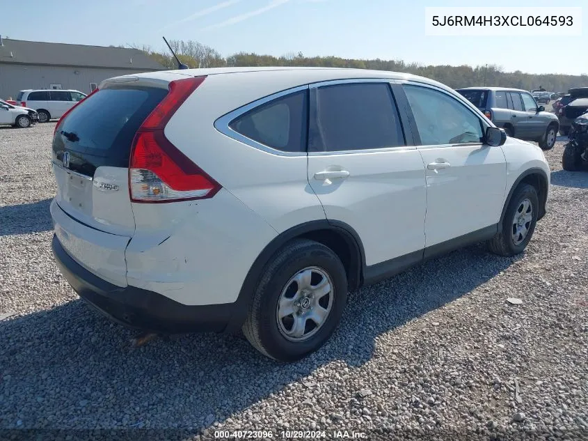 2012 Honda Cr-V Lx VIN: 5J6RM4H3XCL064593 Lot: 40723096