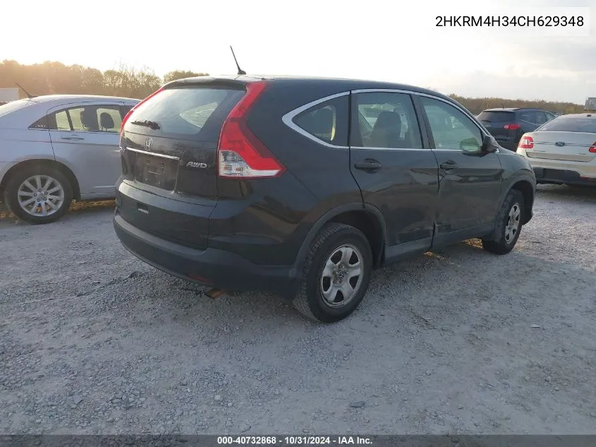 2012 Honda Cr-V Lx VIN: 2HKRM4H34CH629348 Lot: 40732868