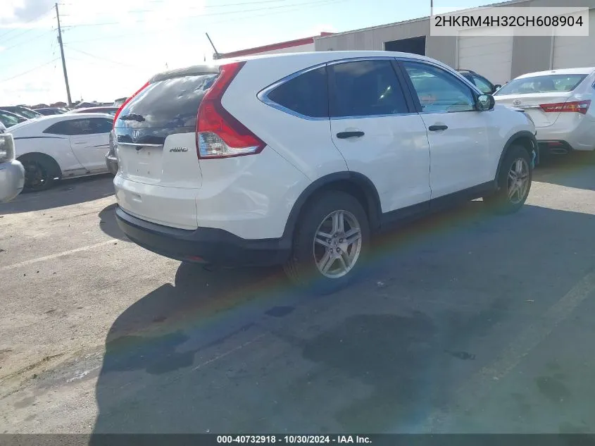 2012 Honda Cr-V Lx VIN: 2HKRM4H32CH608904 Lot: 40732918