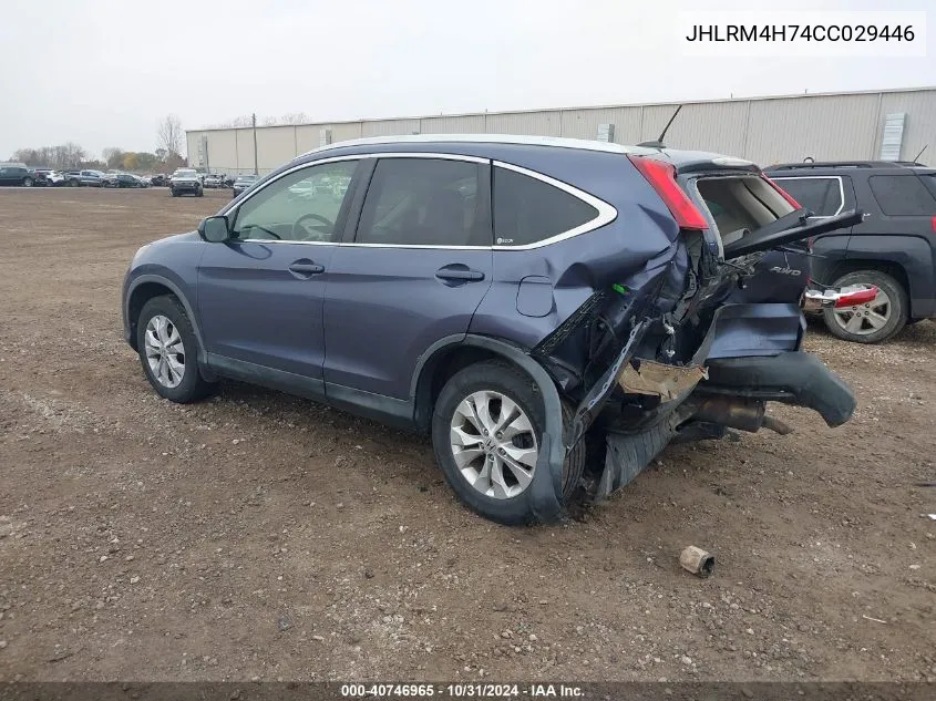 2012 Honda Cr-V Ex-L VIN: JHLRM4H74CC029446 Lot: 40746965