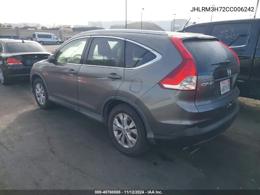 2012 Honda Cr-V Ex-L VIN: JHLRM3H72CC006242 Lot: 40760085