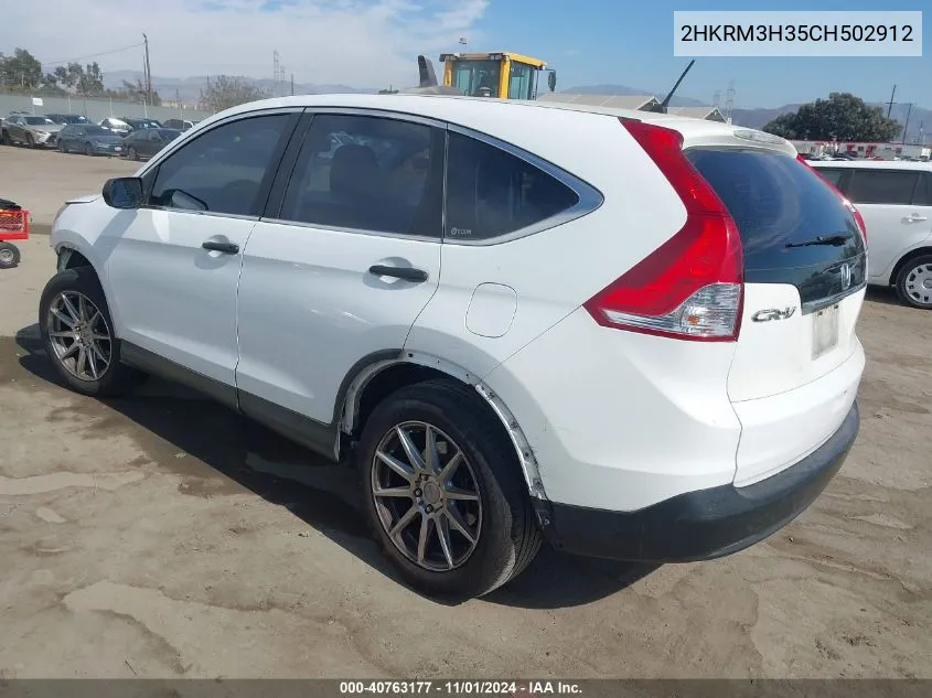 2012 Honda Cr-V Lx VIN: 2HKRM3H35CH502912 Lot: 40763177