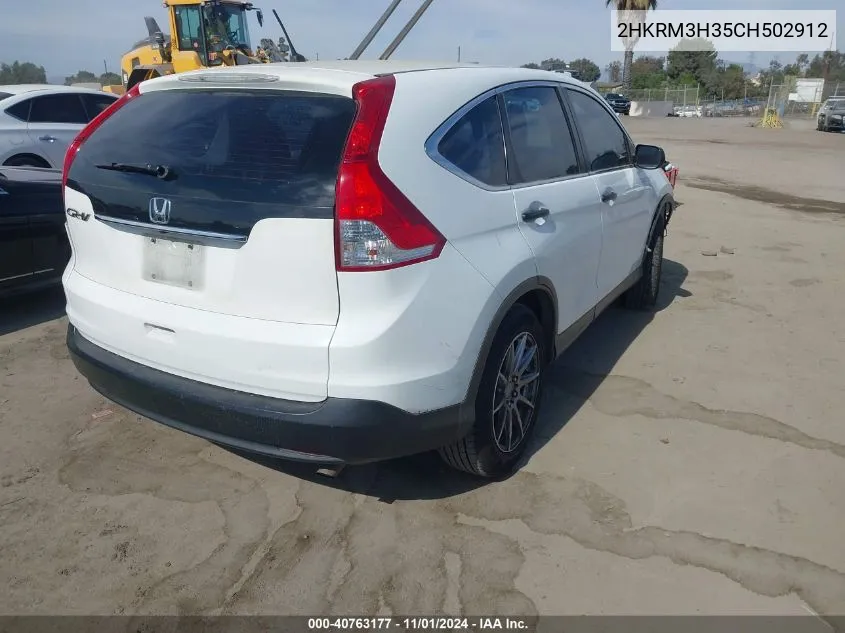 2012 Honda Cr-V Lx VIN: 2HKRM3H35CH502912 Lot: 40763177