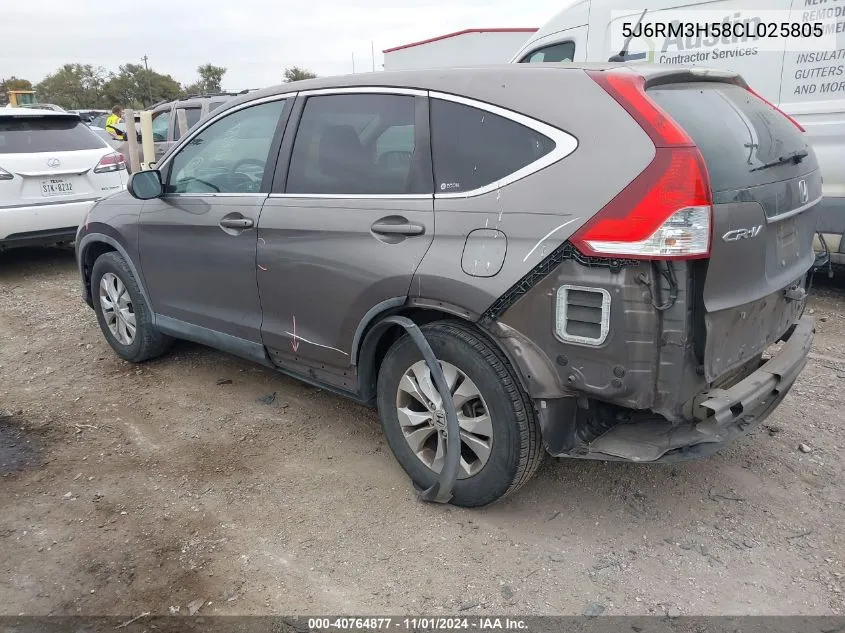 2012 Honda Cr-V Ex VIN: 5J6RM3H58CL025805 Lot: 40764877