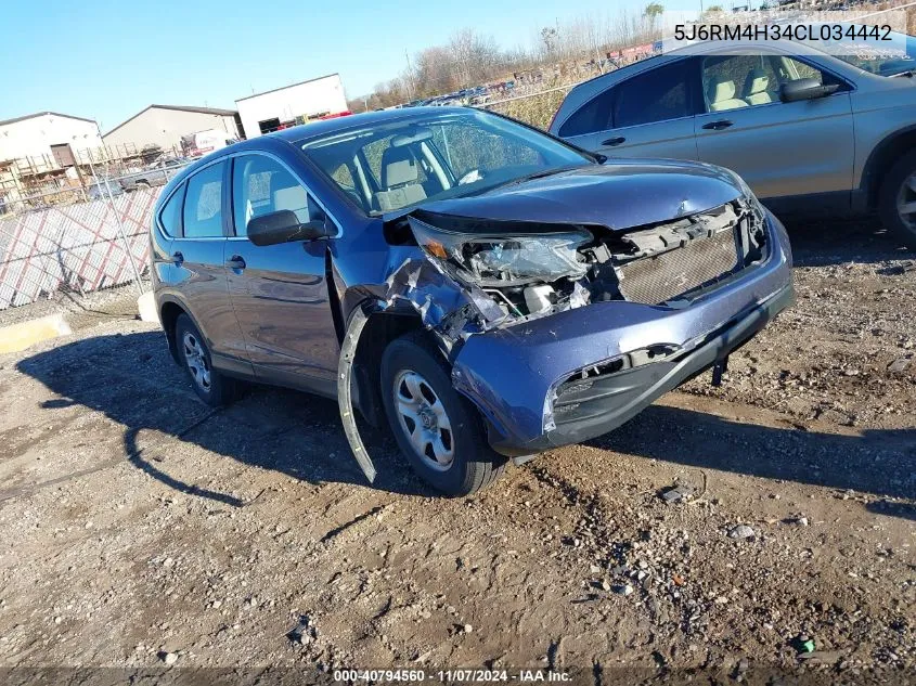 2012 Honda Cr-V Lx VIN: 5J6RM4H34CL034442 Lot: 40794560