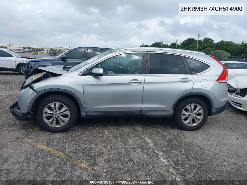 2012 Honda Cr-V Ex-L VIN: 2HKRM3H7XCH514900 Lot: 40795387