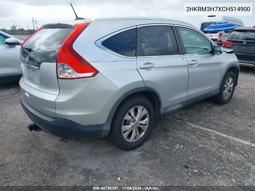 2012 Honda Cr-V Ex-L VIN: 2HKRM3H7XCH514900 Lot: 40795387