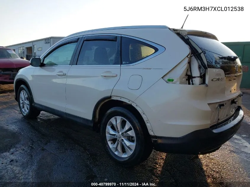 2012 Honda Cr-V Ex-L VIN: 5J6RM3H7XCL012538 Lot: 40799970