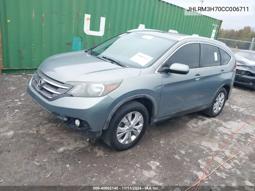 2012 Honda Cr-V Ex-L VIN: JHLRM3H70CC006711 Lot: 40802145