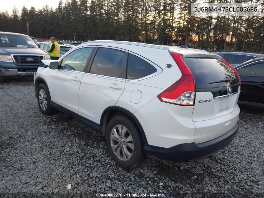 2012 Honda Cr-V Ex-L VIN: 5J6RM4H73CL003685 Lot: 40802276