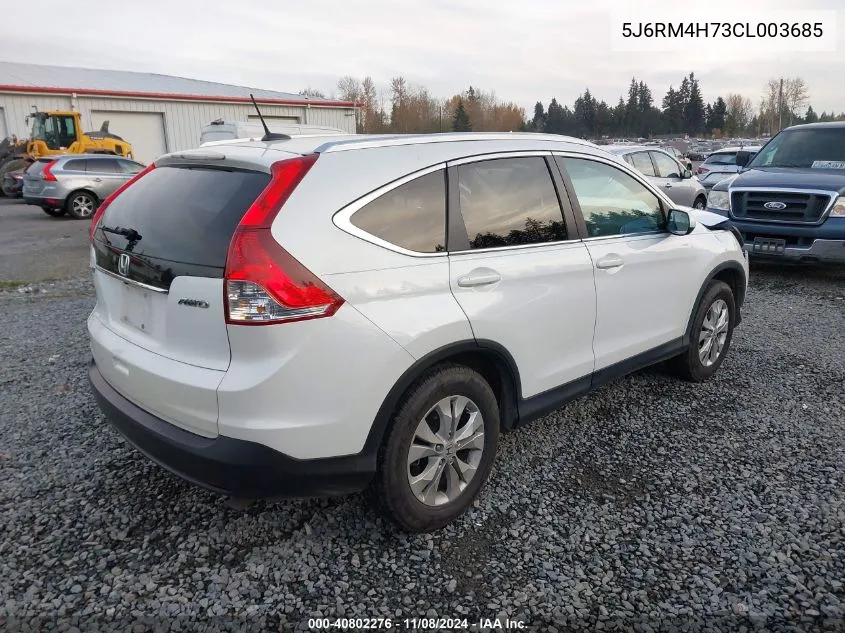 2012 Honda Cr-V Ex-L VIN: 5J6RM4H73CL003685 Lot: 40802276