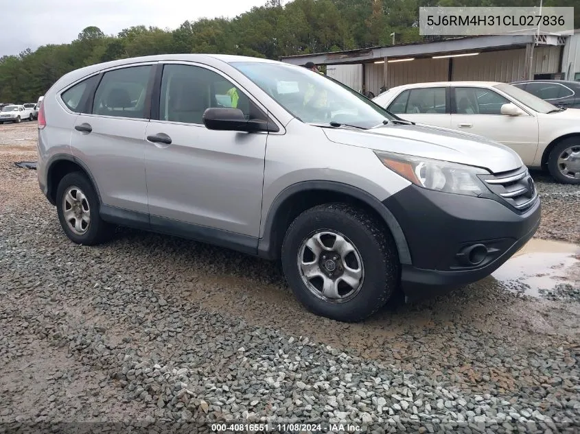 2012 Honda Cr-V Lx VIN: 5J6RM4H31CL027836 Lot: 40816551