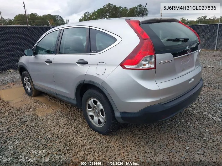 2012 Honda Cr-V Lx VIN: 5J6RM4H31CL027836 Lot: 40816551