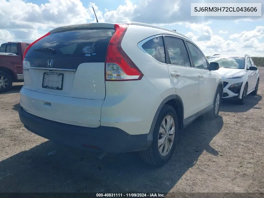 2012 Honda Cr-V Ex-L VIN: 5J6RM3H72CL043606 Lot: 40831111