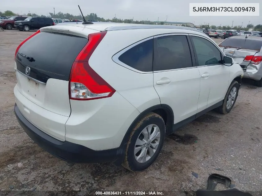 2012 Honda Cr-V Ex-L VIN: 5J6RM3H73CL009478 Lot: 40836431