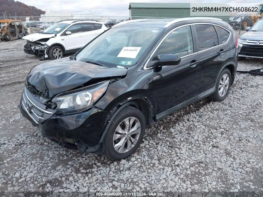 2012 Honda Cr-V Ex-L VIN: 2HKRM4H7XCH608622 Lot: 40840009