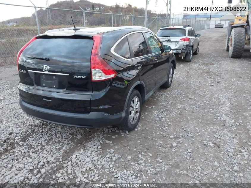 2012 Honda Cr-V Ex-L VIN: 2HKRM4H7XCH608622 Lot: 40840009