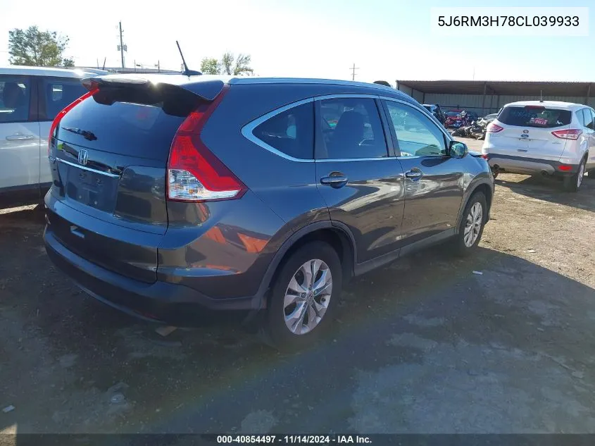 2012 Honda Cr-V Ex-L VIN: 5J6RM3H78CL039933 Lot: 40854497