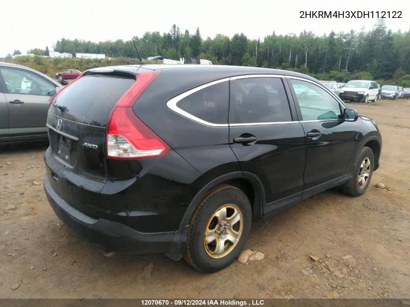 2013 Honda Cr-V VIN: 2HKRM4H3XDH112122 Lot: 12070670