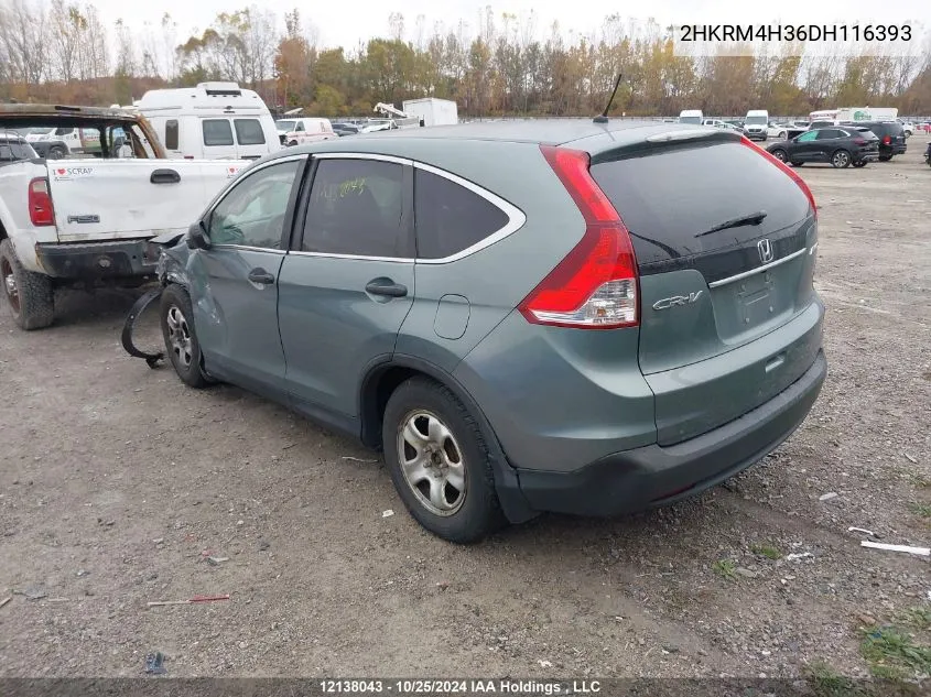 2013 Honda Cr-V VIN: 2HKRM4H36DH116393 Lot: 12138043