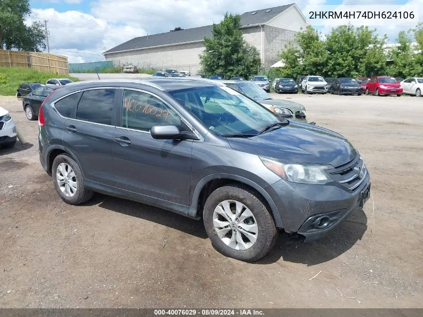 2013 Honda Cr-V Ex-L VIN: 2HKRM4H74DH624106 Lot: 40076029