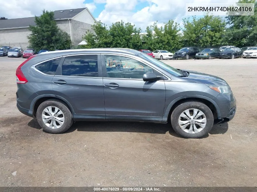 2013 Honda Cr-V Ex-L VIN: 2HKRM4H74DH624106 Lot: 40076029