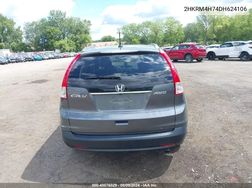 2013 Honda Cr-V Ex-L VIN: 2HKRM4H74DH624106 Lot: 40076029